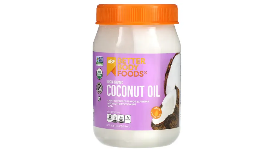BetterBody Foods, Huile de noix de coco biologique vierge, 15,5 fl oz (458 ml) | Lanceur de tendances