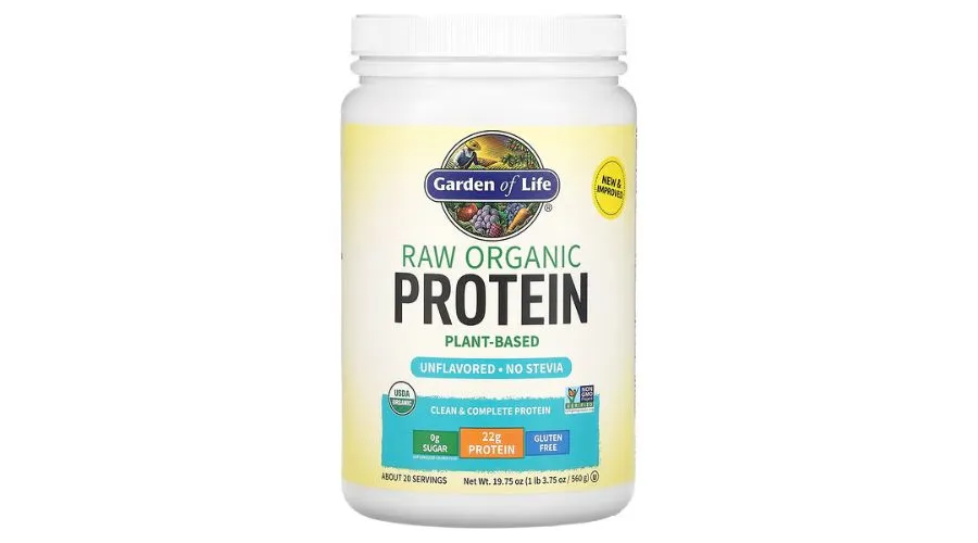 Garden of Life, raw organic protein, plant-based, unflavored, 19.75 oz (560 g)