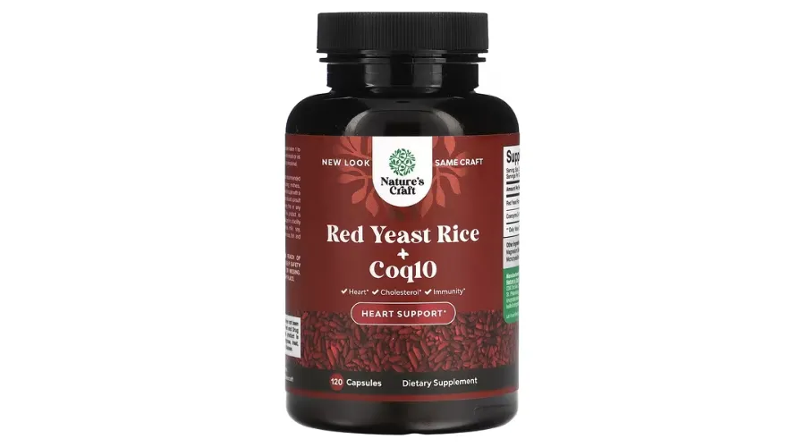 Nature's Craft, Red Yeast Rice + CoQ10, 120 Capsules | Hitrendsetter