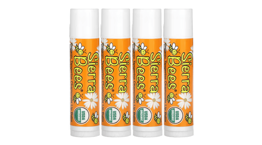 Sierra Bees, biologische lippenbalsems, mandarijn, kamille lippenbalsems combopakket