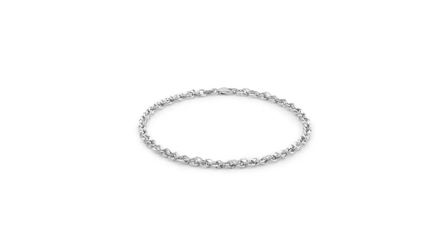 Goldsmiths 9ct White Gold 60 Prince of Wales Bracelet