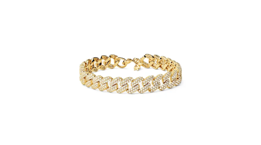 Michael Kors Yellow Gold Link Cubic Zirconia Bracelet