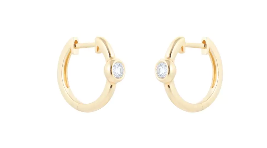 Bezel-Set Diamond Earrings in 18 ct Yellow Gold by Goldsmith