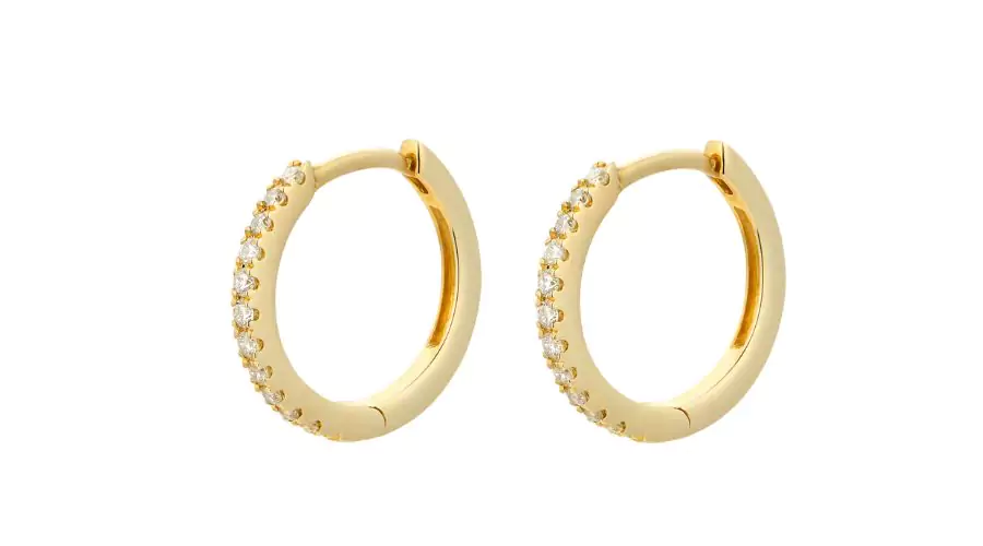 Goldsmith Yellow Gold 0.15 Diamond Hoop Earrings