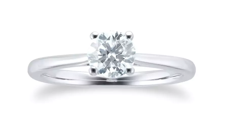 Platinum 0.70ct Round Solitaire Engagement Ring