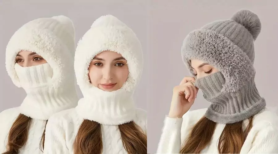 Cozy 3-in-1 Winter Fleeze-Lined Knit Hat Set