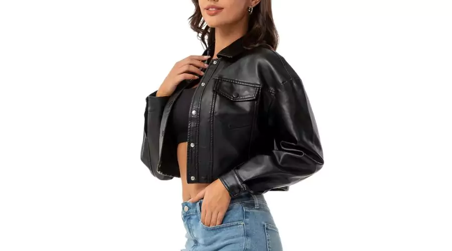 Women Faux Leather Moto Jacket
