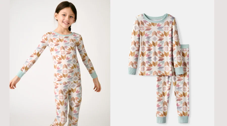 Kaleidoscope Dreams Ribbed Two-Piece Pajama Set