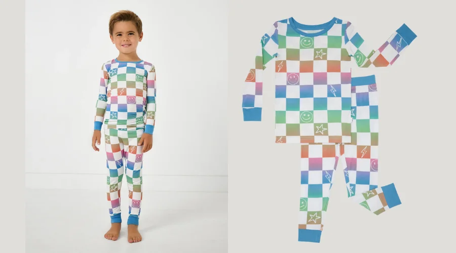 Ombre Cheery Checks Two-Piece Pajama Set