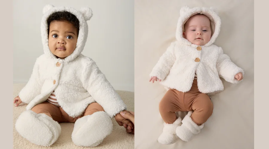 Soft White Sherpa Crossover Booties